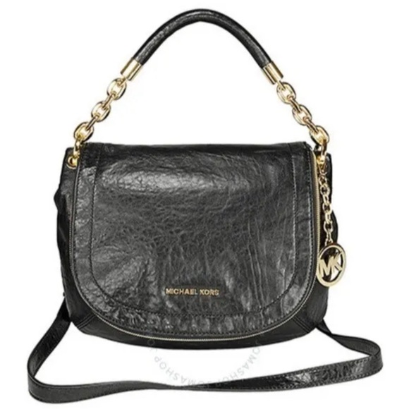 MICHAEL Michael Kors Handbags - Michael Kors Stanthorpe Distressed Leather Saddle Bag